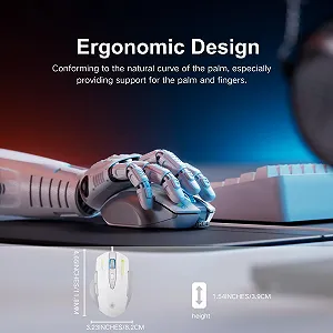 Мышь Uineer с кабелем, 7200 DPI, 6 кнопок, серо-белая synthetic.ua - Фото 1