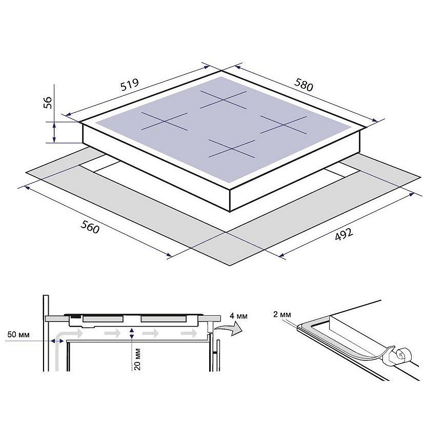 Варкова поверхня Minola MGG 61426 WH, фото №10 Варкова поверхня Minola MGG 61426 WH, фото №10