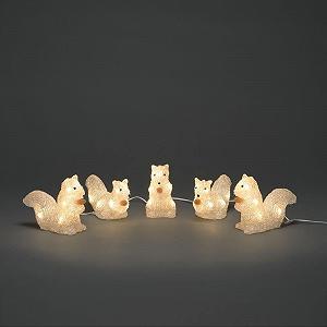 LED Акриловая белка Konstsmide, набор из 5 шт., прозрачная, 24 В, для улицы (IP44), 40 теплых белых диодов, белый кабель - 6287-103 - Фото 1
