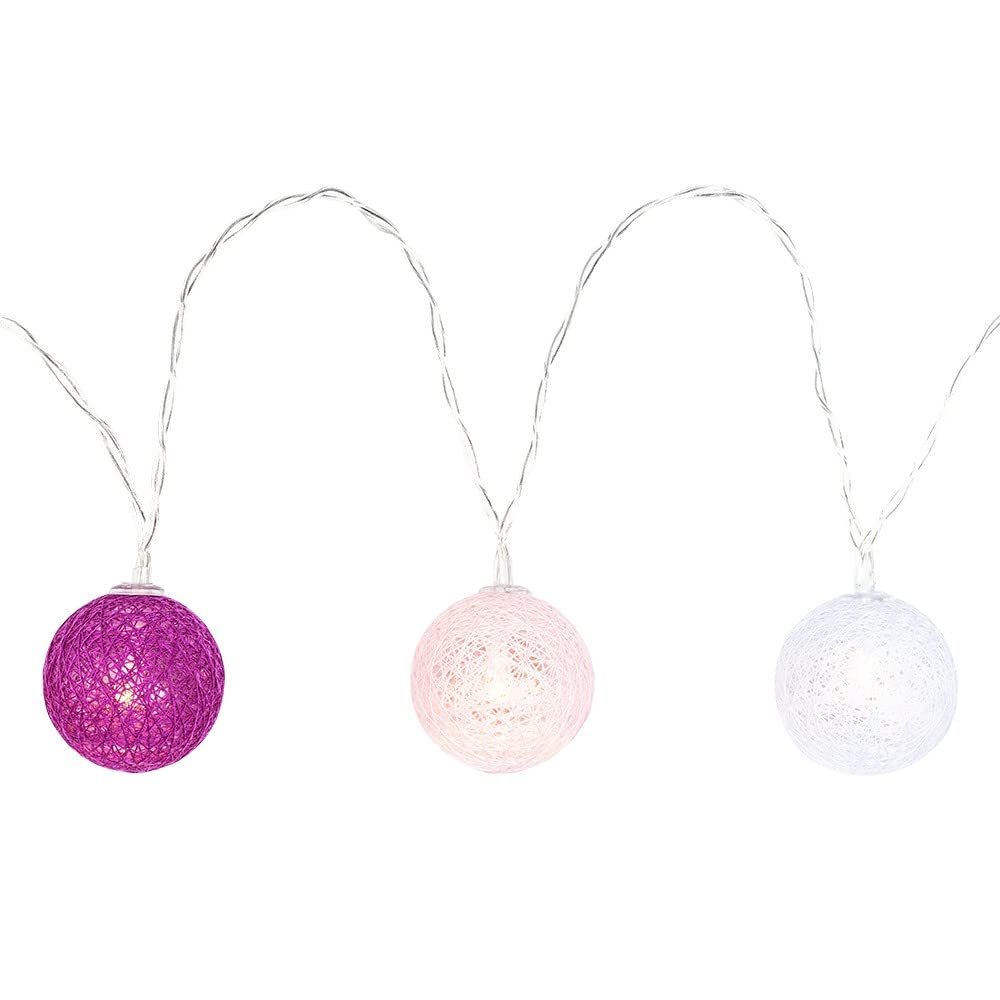 Гірлянда Ideen mit Herz Ball, 10 LED, кульки діаметром 35 мм, білий, рожевий, ягідний, фото №5