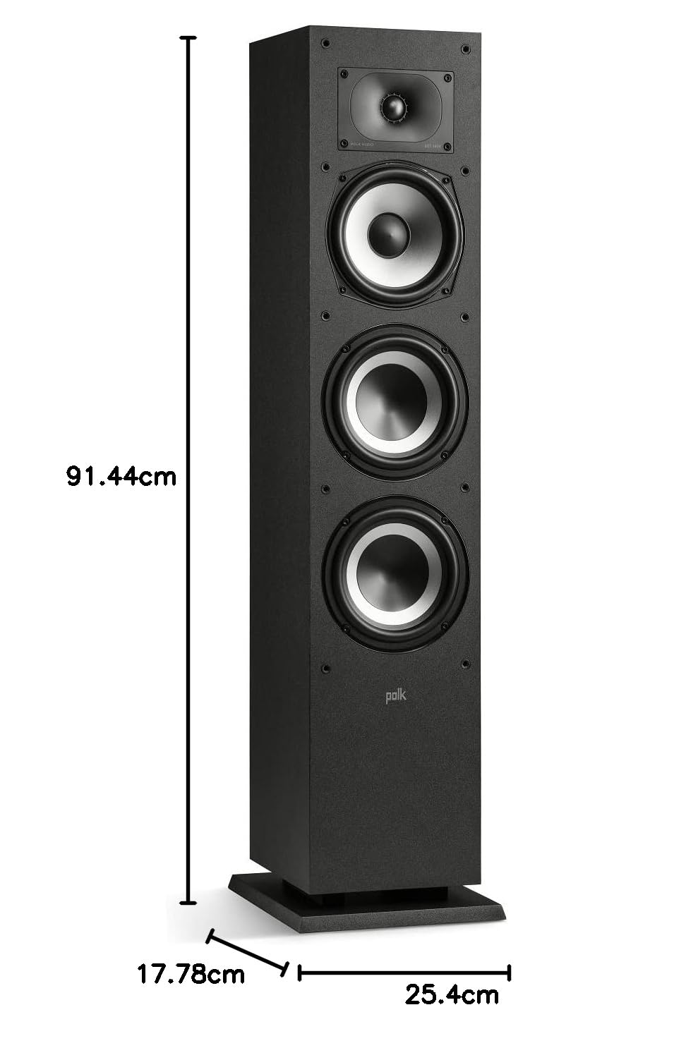 Колонка підлогова Polk Audio Monitor MXT60 Компактна ВЧ та ЦАП Hi-Res сертифікована, сумісна з Dolby Atmos та DTS:X, чорна, фото №5