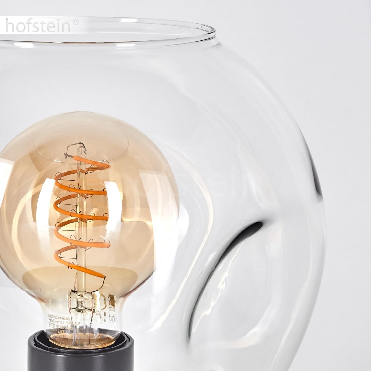 Настільна лампа Ripoll Метал/Скло 20 см 1 x E27 Чорний/Прозорий, фото №4