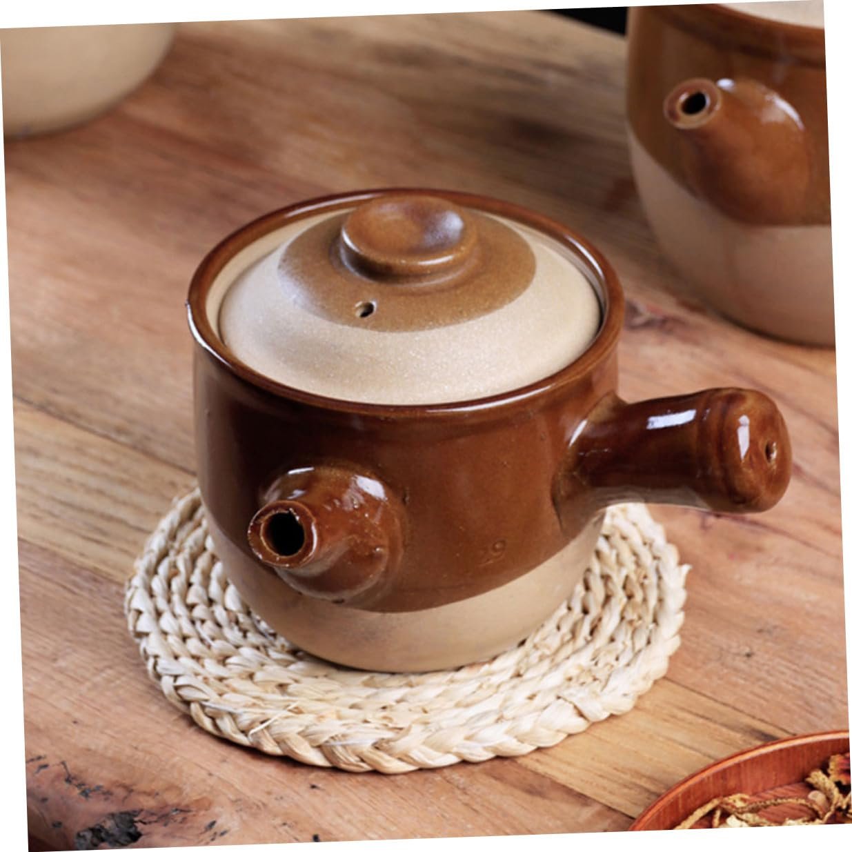 Ківш керамічний вогнетривкий кам'яний для китайської медицини та супу, фото №8