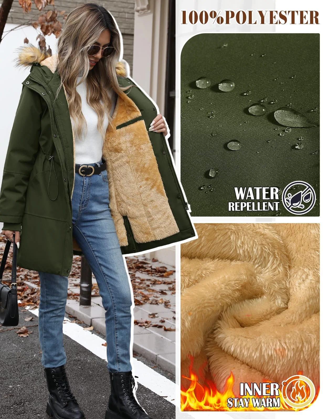 Пальто UMIPUBO Зимове Жіноче, фото №4