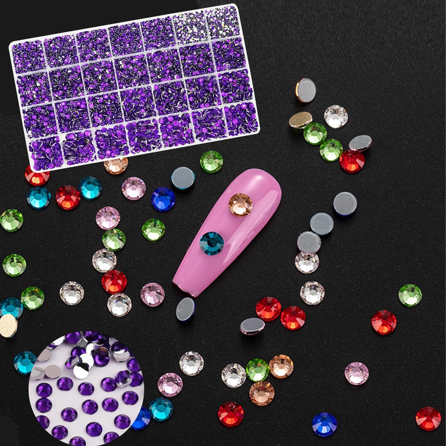 Стрази Плоскі фіолетові 22000 шт. 2 мм, 3 мм, 4 мм, 5 мм, 6 мм, фото №4