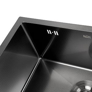 Мийка для кухні чорна під стільницю, декорована з PVD покриттям Nett NBS-5742U synthetic.ua - Фото 1