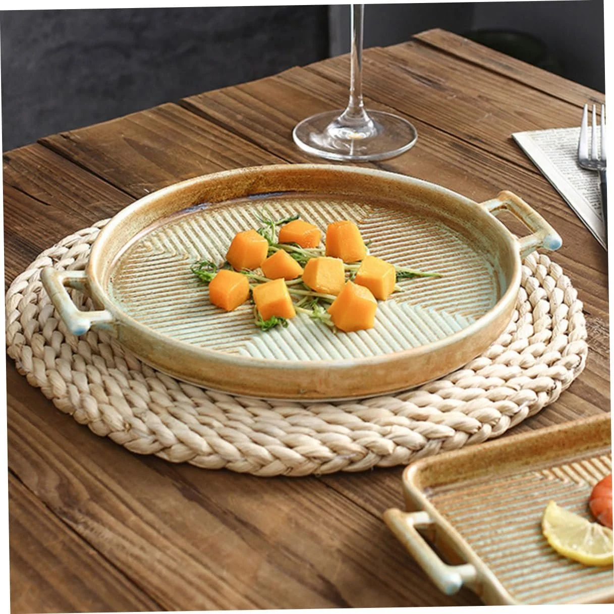 Форма для запекания керамическая круглая с двойной ручкой Vintage, фото №9