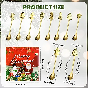 Набор из 8 рождественских ложек. Маленькие ложки из нержавеющей стали. synthetic.ua - Фото 1