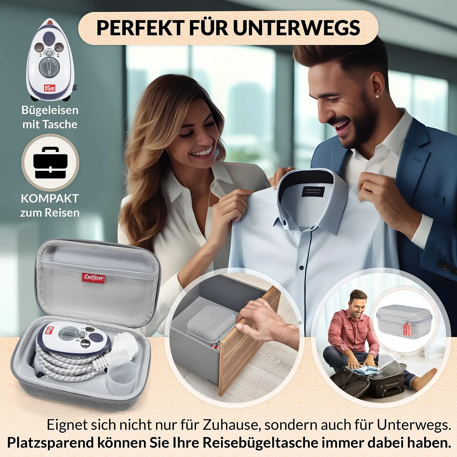 Дорожня праска Prym Mini з сумкою Knitfever, фото №2