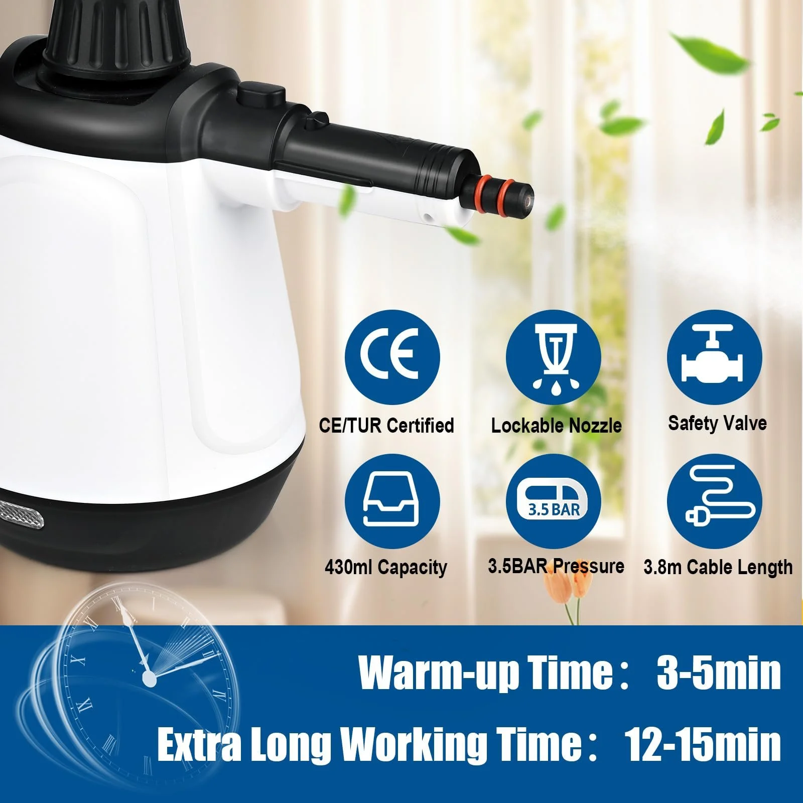 Пароочисник Dreamhigh 430 мл 1200 Вт 3,5 бар, фото №3 Пароочисник Dreamhigh 430 мл 1200 Вт 3,5 бар, фото №3