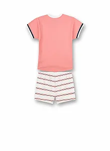 Комплект пижамы Sanetta для девочек Шорты Розовый synthetic.ua - Фото 1