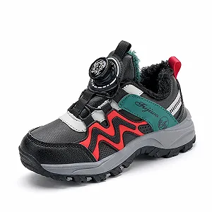 Детские зимние ботинки для мальчиков и девочек, водонепроницаемые, утепленные, трекинговые, нескользящие, для пешего туризма, размер 30-40 - Фото 1