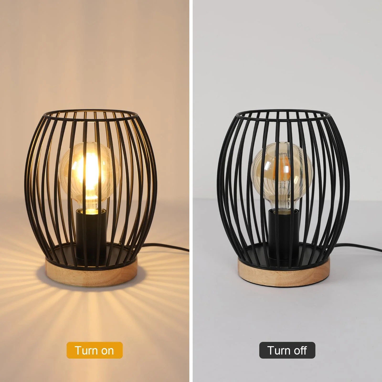 Настільна лампа Riserva Modern Industrial E27 Metal Black, фото №3