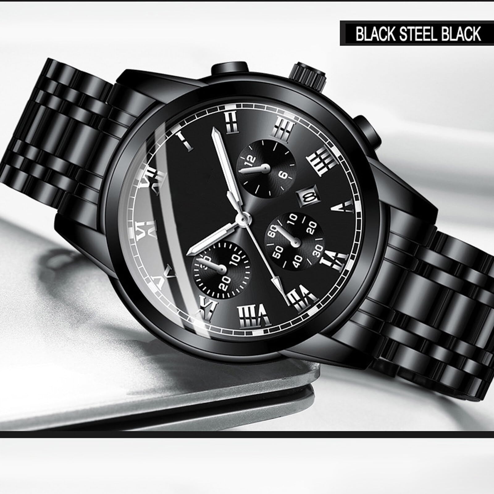 Часы Tevimpeya Мужские Бизнес Механические Автоматические Аналоговые Стальные Серебряно-Золотые Синие, фото №3