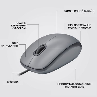 Мышка Logitech M110 Silent USB Mid Gray (910-006760), фото №7