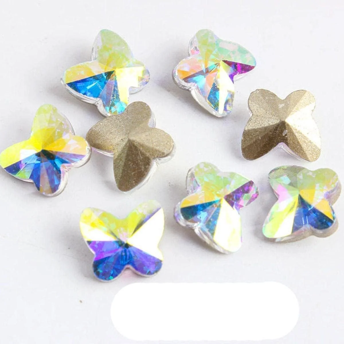 Стрази Nagel Reize, Nagel Edelsteine серії 3D метелик, 9 x 10 мм, 30 шт, колір AB, фото №1