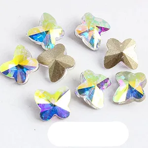 Стрази Nagel Reize, Nagel Edelsteine серії 3D метелик, 9 x 10 мм, 30 шт, колір AB - Фото 1