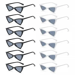 Сонцезахисні окуляри YISIZES, 12 шт., жіночі, котяче око, вінтажний стиль, круглі, захист UV400, для вечірок, для вулиці - Фото 1