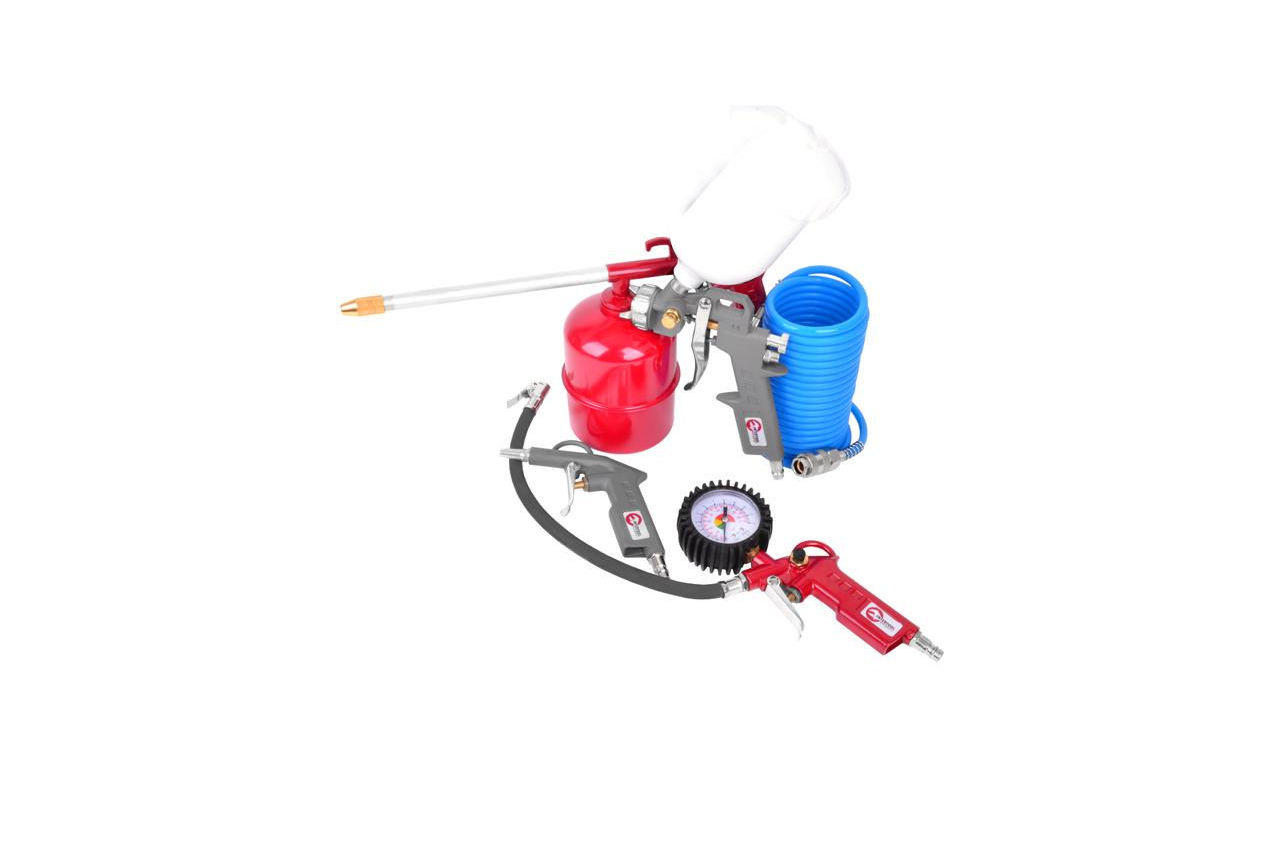 Набір лакофарбовий Intertool верхній бак 600 мл шланг поліуретановий 5 шт (PT-1502), фото №1