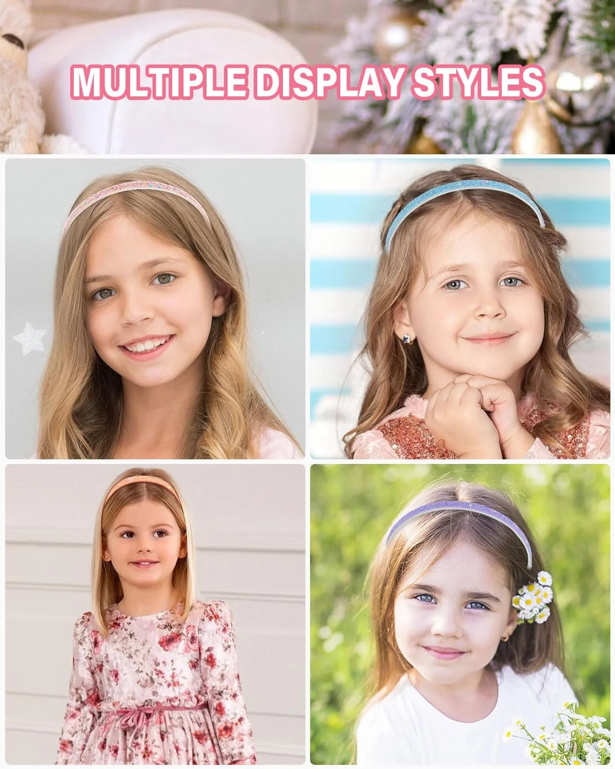 Обруч для волосся Модний Блискучий Райдужний, фото №4