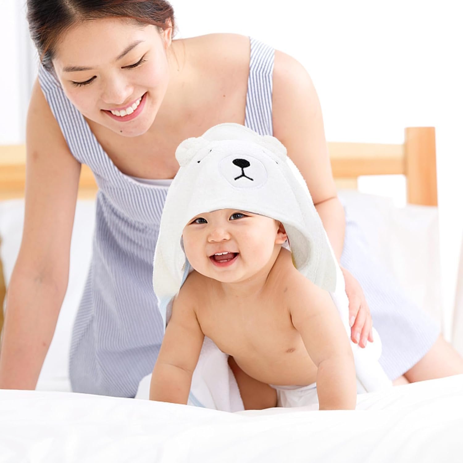 Полотенце с капюшоном Forhome 80 x 80 см, детское, 3 шт, полиэстер, унисекс, 0-5 лет, фото №7