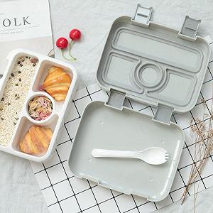 Качественный ланч-бокс на 5 герметичных секций Light 920 мл серый - Фото 1