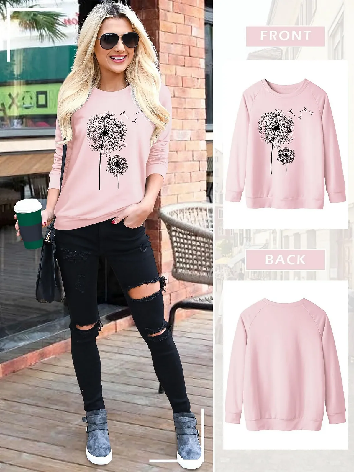 Жіночий світшот Dresswel Кульбаба з довгими рукавами, фото №4