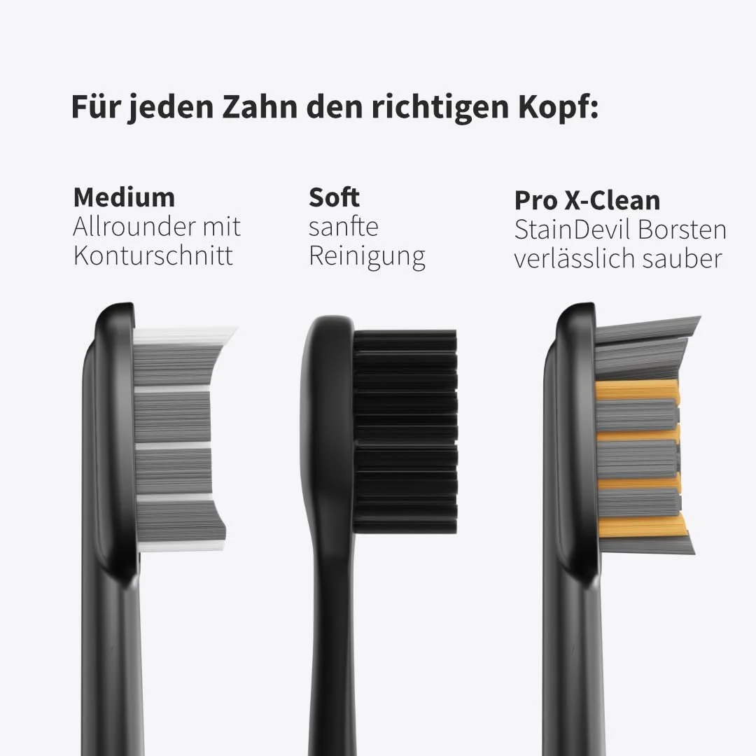 Сменные насадки Zahnheld Pro X-Clean Средней жесткости для звуковой зубной щетки Gero Sonic 3 шт., фото №6