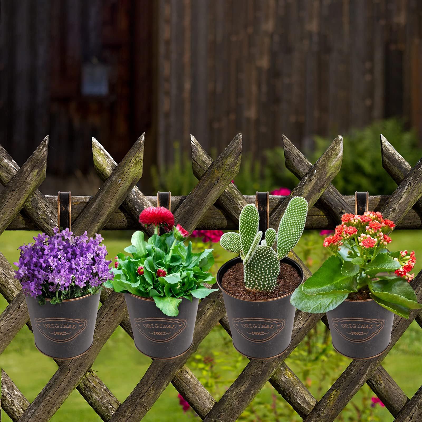 Підвісні горщики металеві балконні з дренажним отвором набір із 4 шт. вінтаж, фото №6 Підвісні горщики металеві балконні з дренажним отвором набір із 4 шт. вінтаж, фото №6