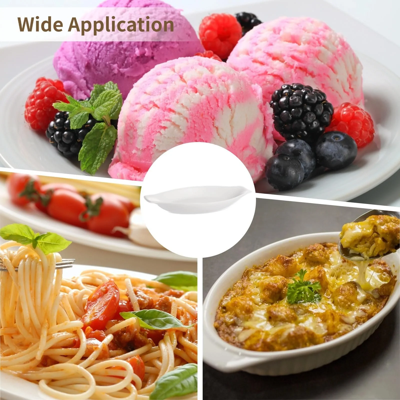 Форми для запікання овальні міні керамічні з ручками білі 20,3 x 10,2 см 4 шт., фото №5