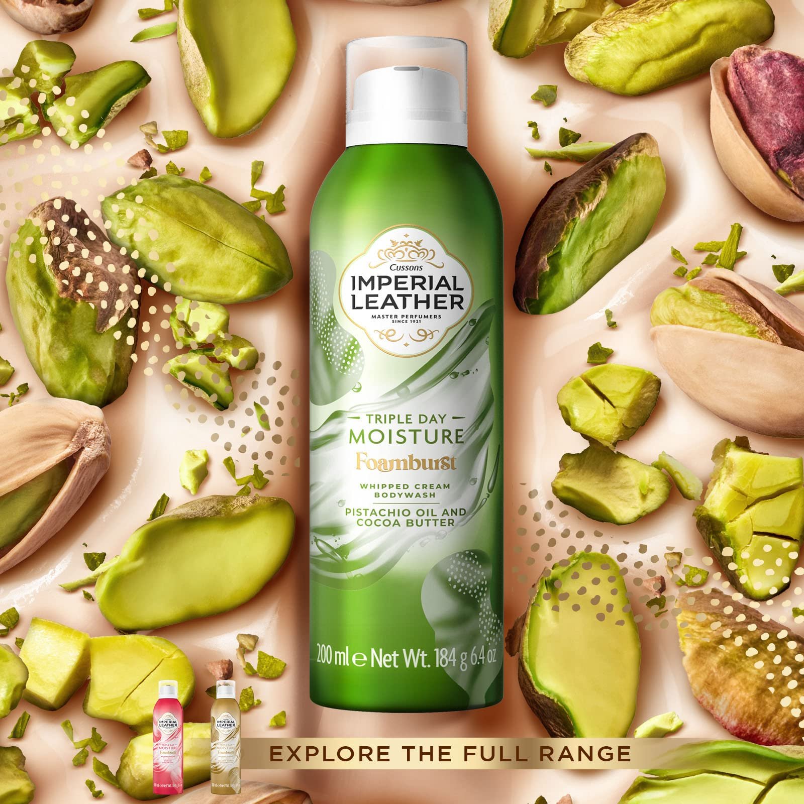 Гель для душу Imperial Leather Foamburst Triple Day Moisture Аромат фісташкової олії та какао-масла 6 x 200 мл, фото №5