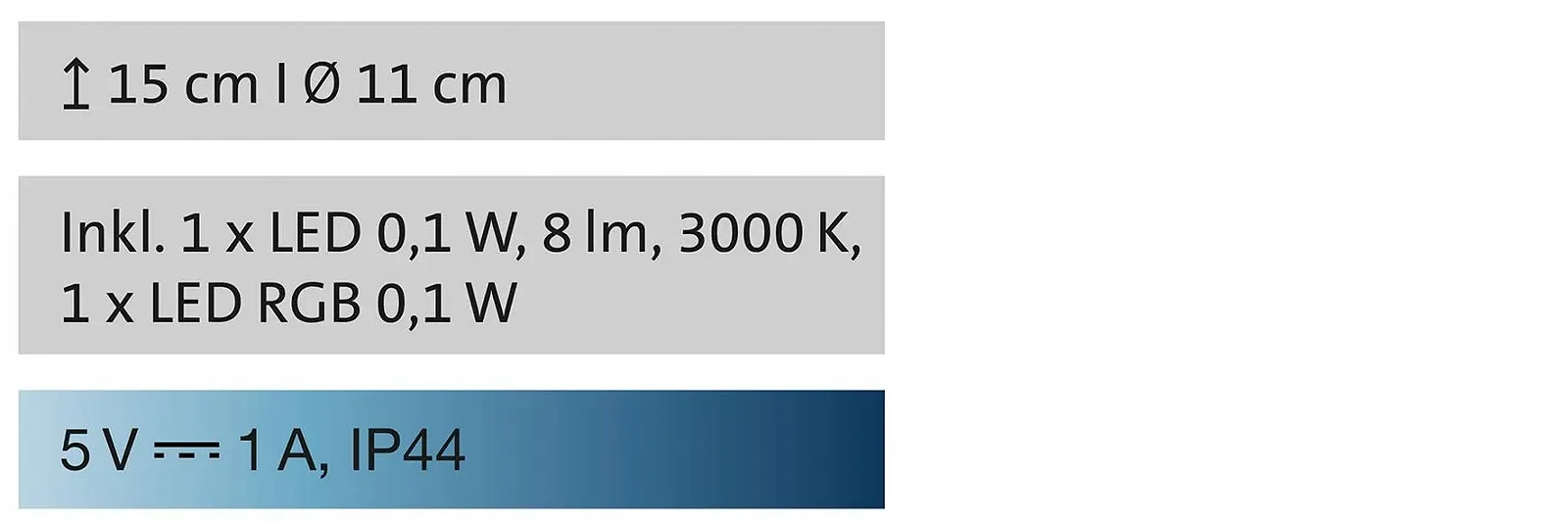 Настільна лампа FHL easy! Ceppo 850293 Акумуляторна RGB LED 0,2 + 0,1 Вт 8 лм Біла, фото №5