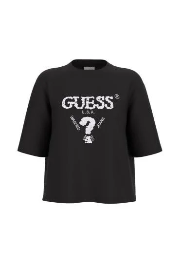 Футболка GUESS Eco Aurélie Boxy Tee, Jet Black, фото №4