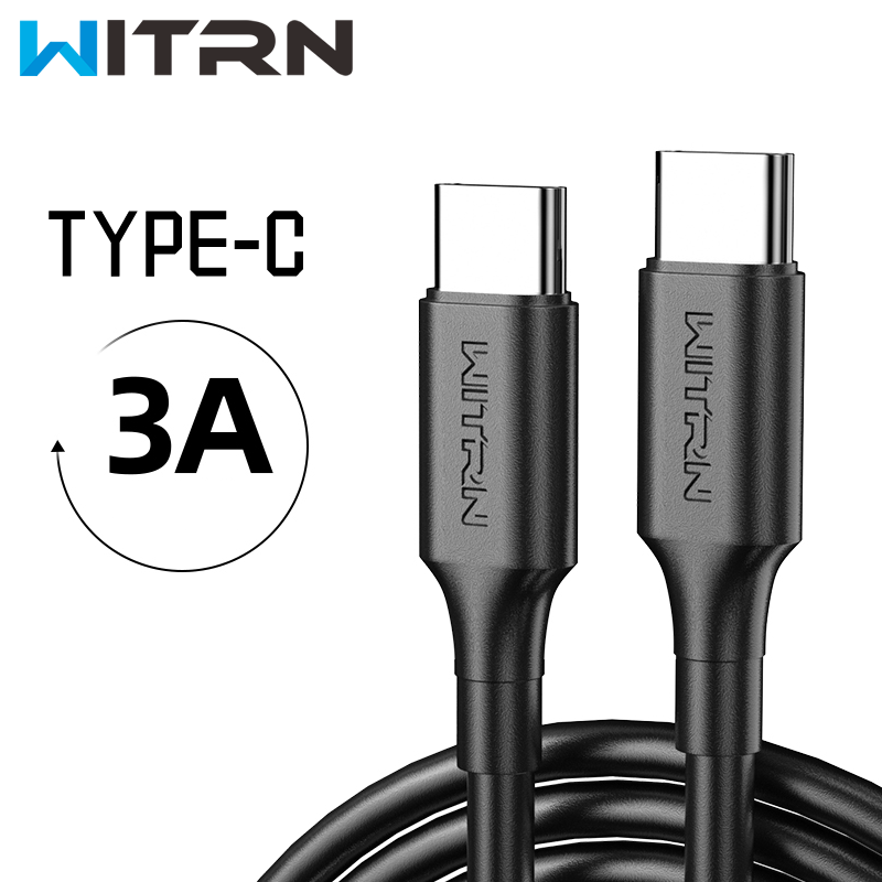 Кабель для синхронизации зарядки WITRN TYPE-C - 1м 3А black, фото №1