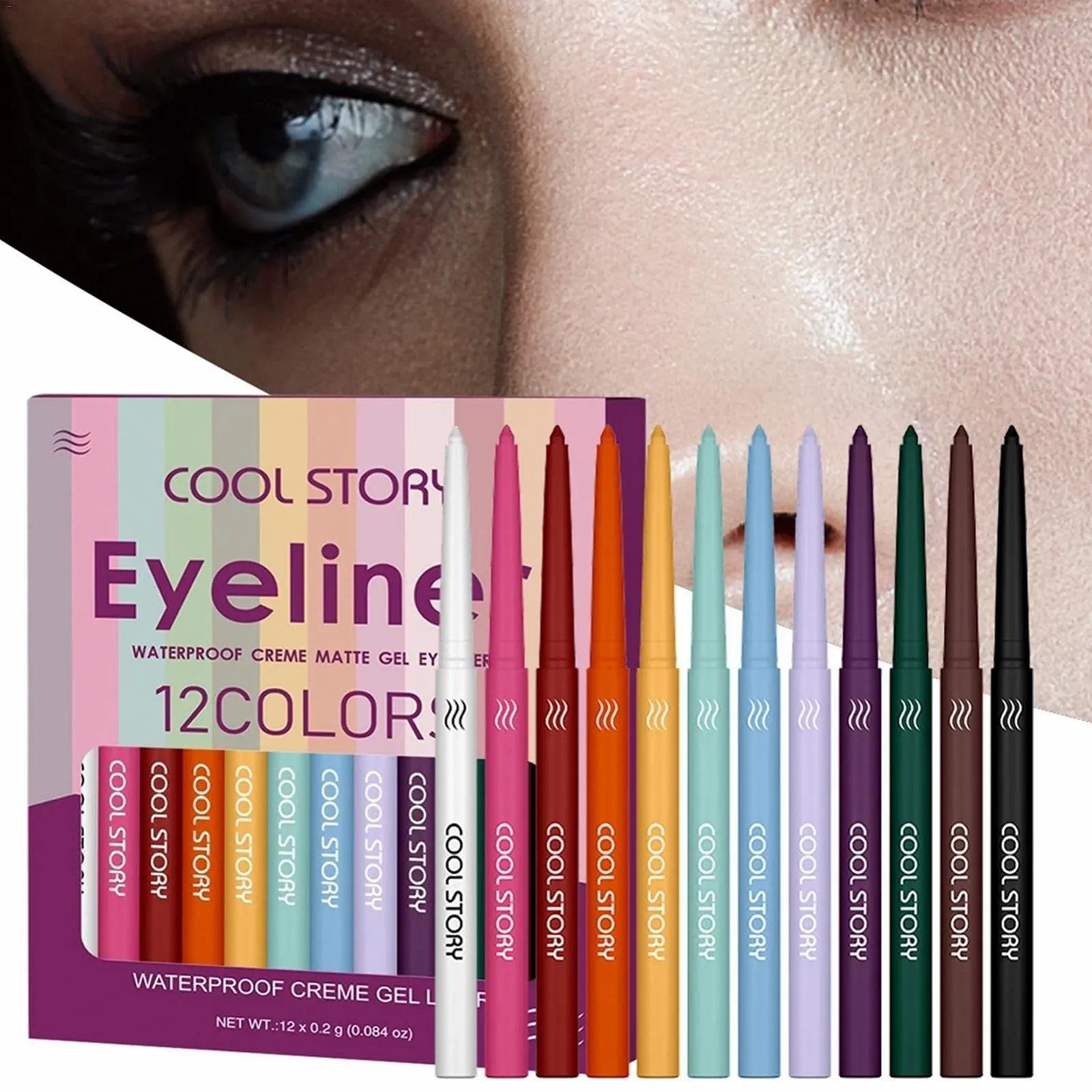 Набір підводок для очей різнокольоровий, Водостійка матова, фото №4 Набір підводок для очей різнокольоровий, Водостійка матова, фото №4