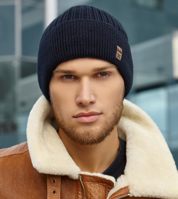 Мужская шапка Braxton вязаная Джинс (Виват 2), фото №1 Мужская шапка Braxton вязаная Джинс (Виват 2), фото №1