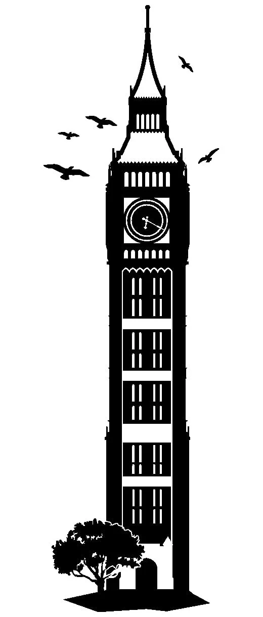 Наклейка на стену Часовая башня Биг-Бен, фото №1