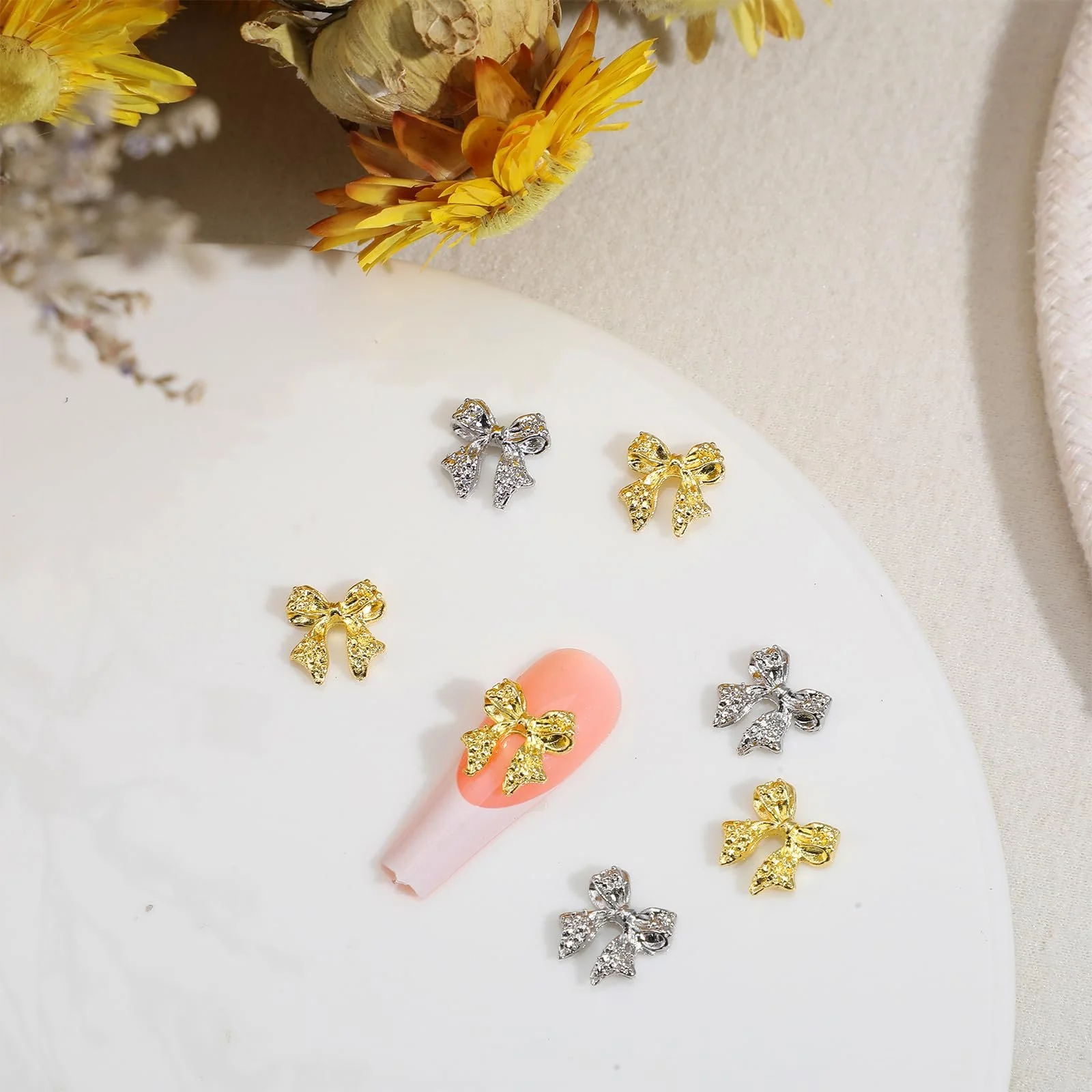 Украшения для ногтей (100 шт.) Золотой, Серебряный, фото №4