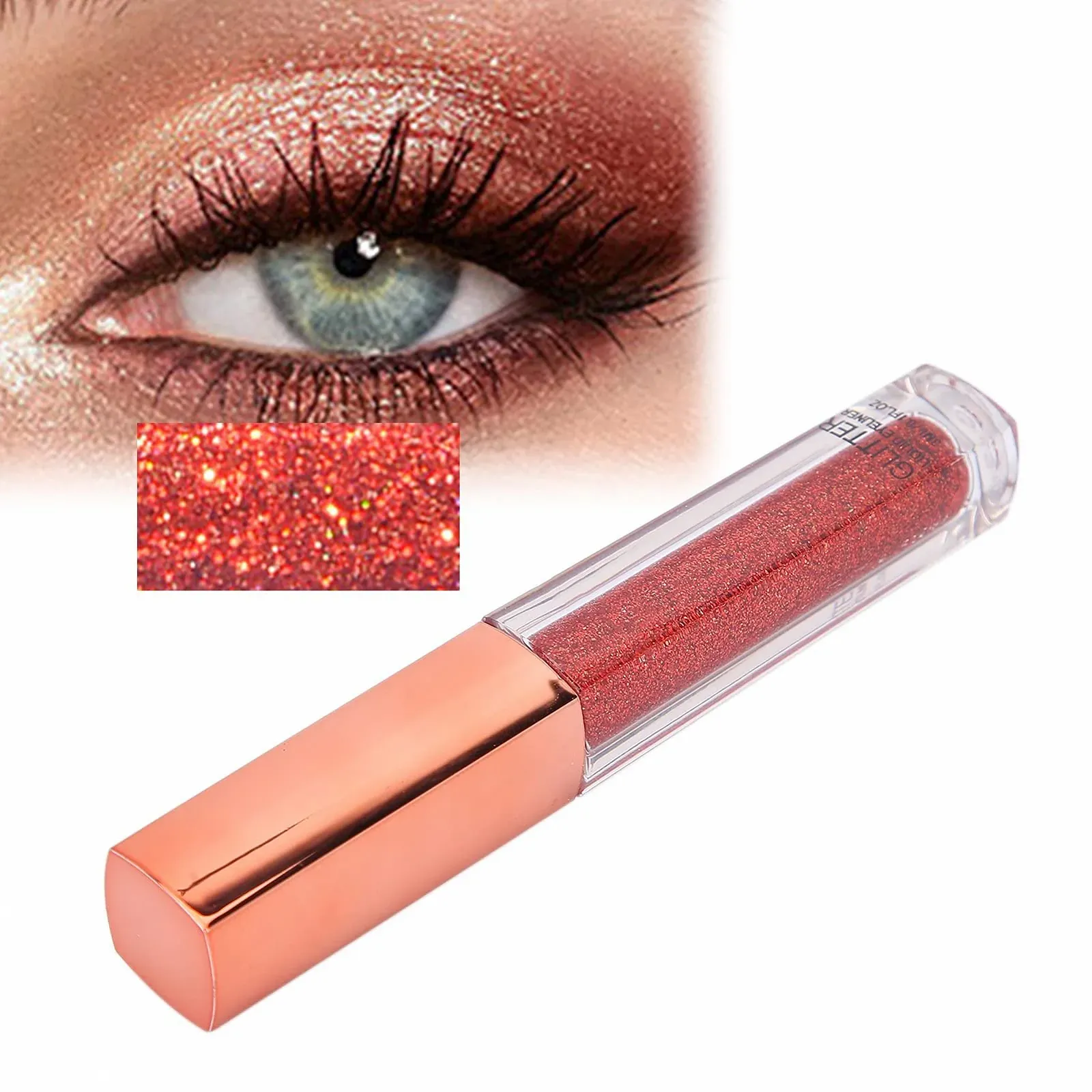 Рідка Підводка для очей з блискітками Водостійка з м'яким тонким пензликом, фото №5