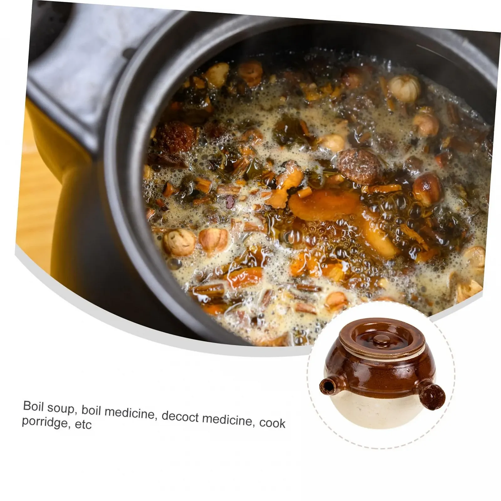 Горщик для приготування глиняний термостійкий з ручкою для газових плит, фото №9