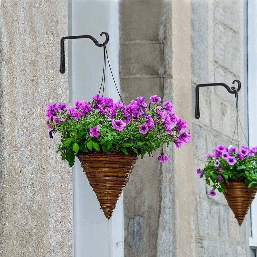 Тримачі для підвісних кошиків набір 2 шт. 18 см Залізо Чорний, фото №3 Тримачі для підвісних кошиків набір 2 шт. 18 см Залізо Чорний, фото №3