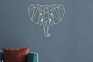 Настінний декор Illumino Gabions Elephant геометричний порошкове покриття 434 x 381 мм сріблястий - Фото 1