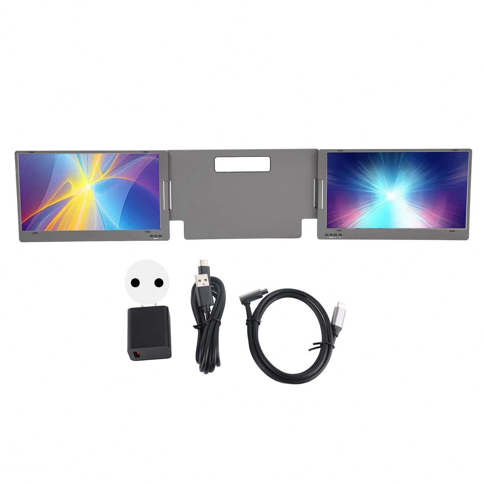 Портативный трековый монитор Gugxiom 14 дюймов для ноутбуков, FHD 1080P IPS два экрана, фото №5