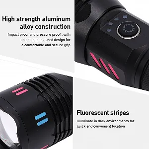 Ліхтар LED SUNGOOYUE Алюмінієвий сплав Телескопічний зум зі світловідбиваючою смугою synthetic.ua - Фото 1