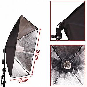 Постоянный студийный свет софтбокс 50/70 с лампой 150 ват и стойкой 2.2м сумка для переноски synthetic.ua - Фото 1