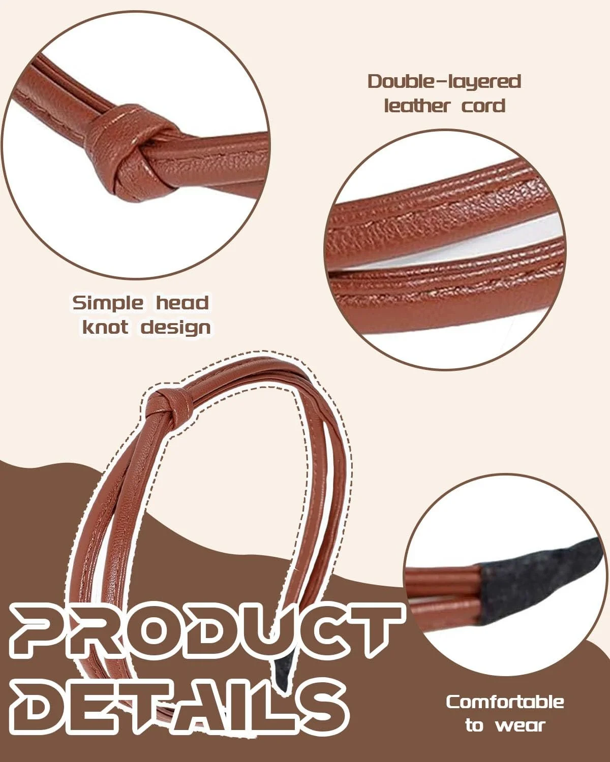 Набір з 5 модних жіночих обручів для волосся з вузлом, фото №3 Набір з 5 модних жіночих обручів для волосся з вузлом, фото №3