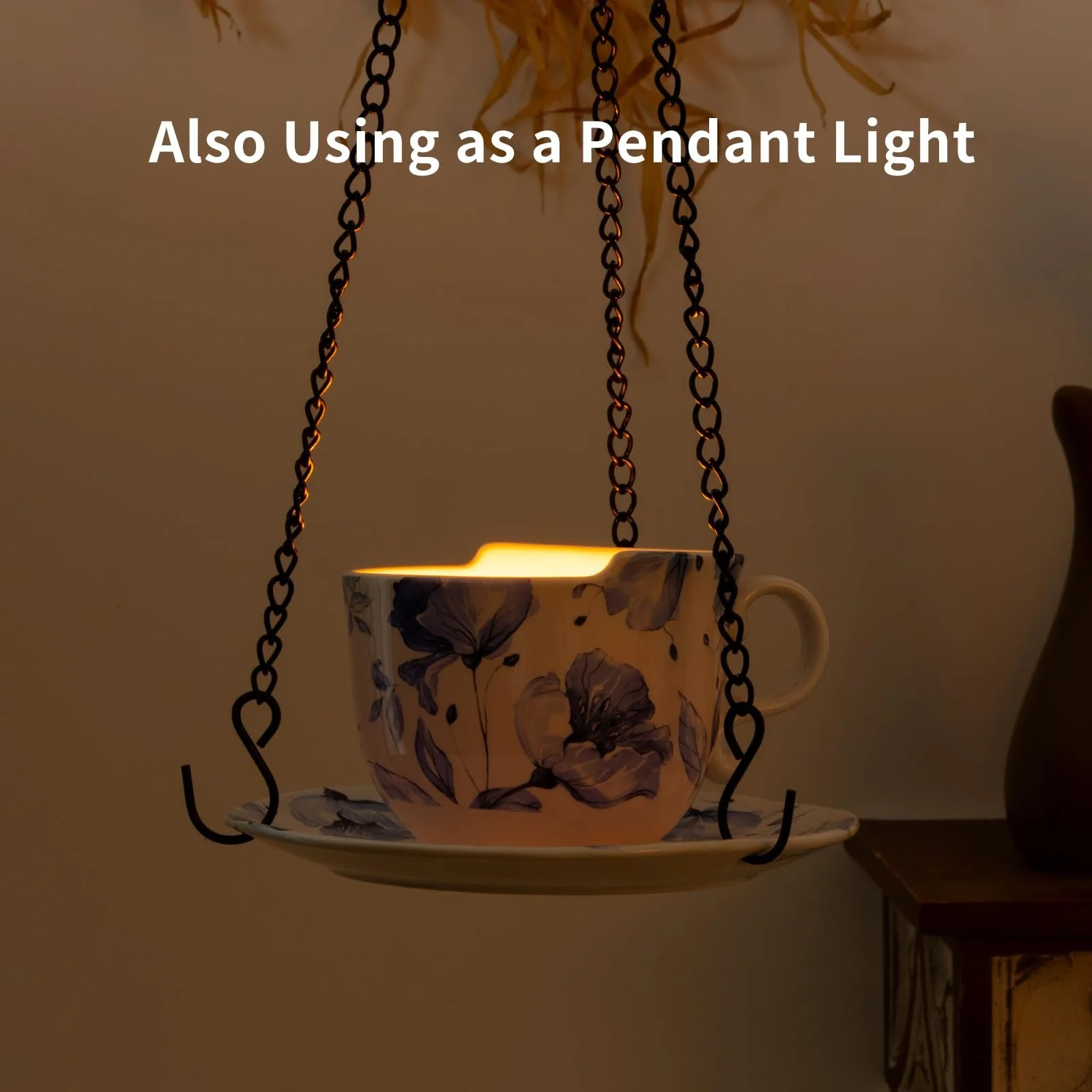 Підвісне кашпо Керамічне Дизайн чашки з блюдцем 16 см Ретро синій квітковий візерунок, фото №5 Підвісне кашпо Керамічне Дизайн чашки з блюдцем 16 см Ретро синій квітковий візерунок, фото №5