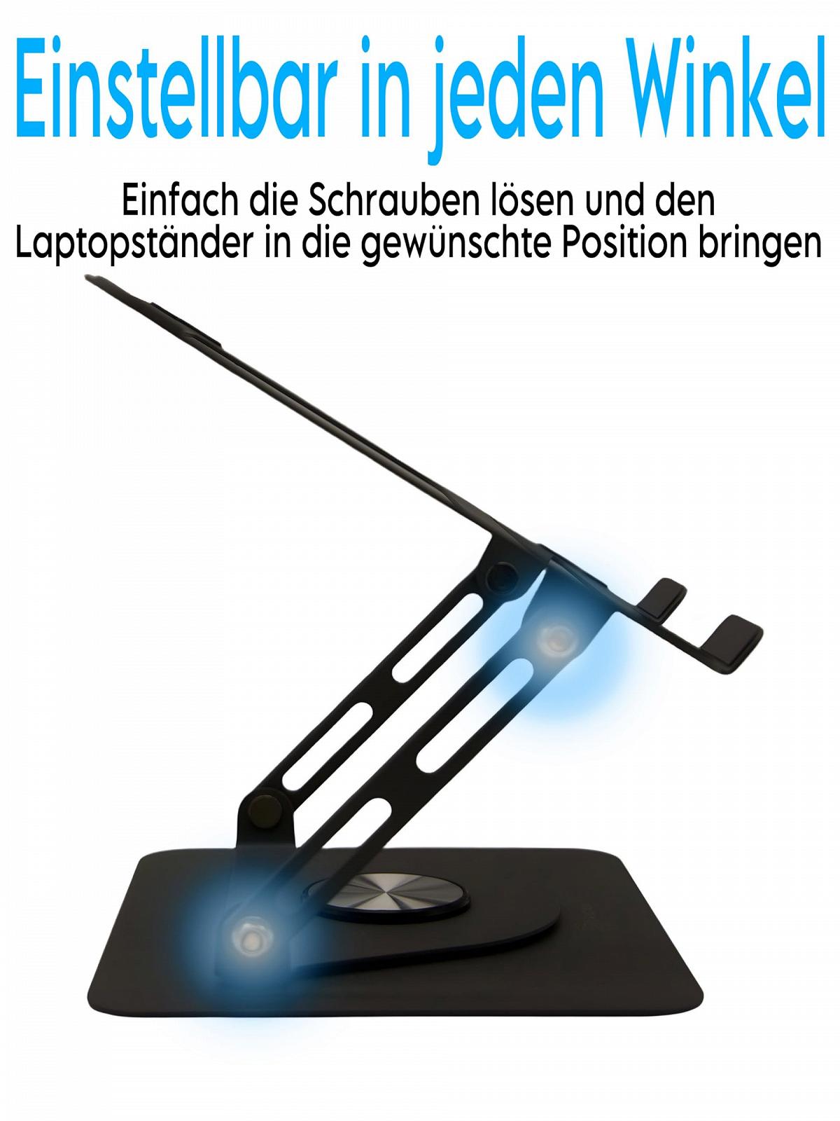Підставка для ноутбука Kigam, що обертається на 360 градусів, регульована по висоті, ергономічна портативна, фото №5