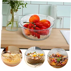 Форма для запікання Zerodeko кругла скляна з кришкою термостійка synthetic.ua - Фото 1