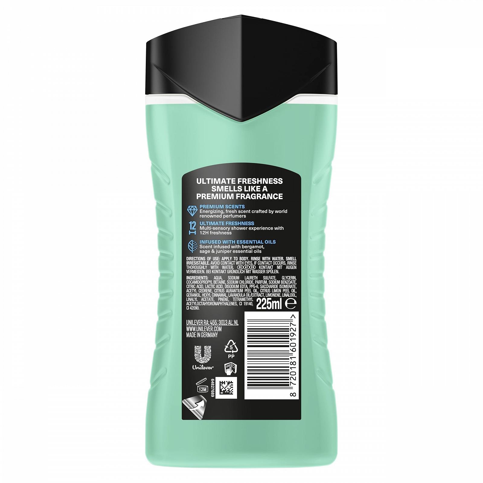 Гель для душа AXE Prestige Collection Aqua Bergamot 12 часов свежести увлажняющий 225 мл, фото №2